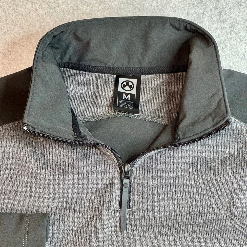 Magpul Mens Mag944 Mid-Layer 1/4 Zip Pullover Gray Wool Blend Tactical Jacket M
